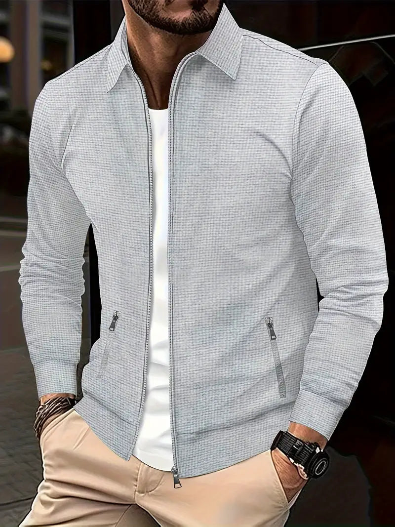 Blouson homme – Coupe slim – Tissu respirant – Fermeture zippée – Style décontracté