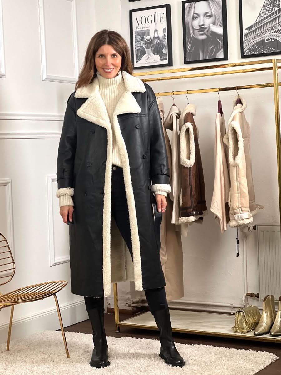 Manteau Luxe en Peau de Mouton Élégant, Chaleureux et Sophistiqué pour femmes