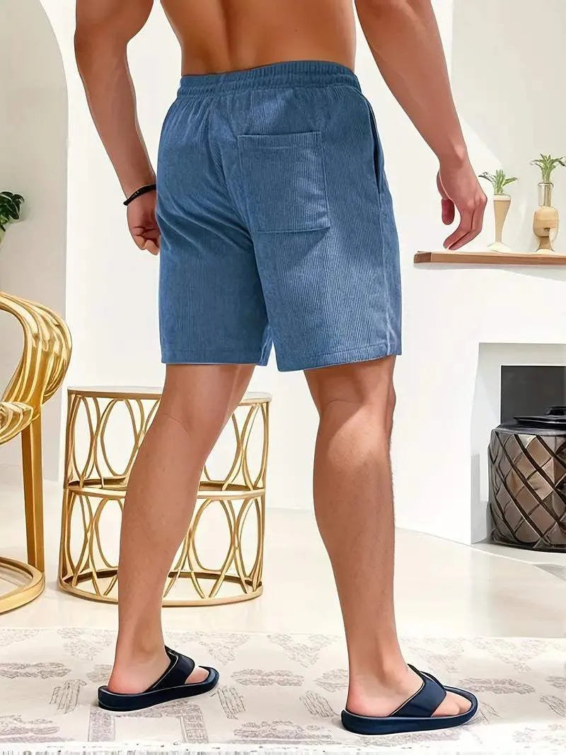 Short Homme - Taille Élastique avec Cordon - Coupe Confortable - Tissu Respirant