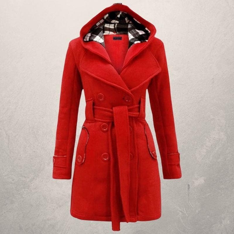Hermina - Manteau d'hiver chaud et tendance avec ceinture et capuche