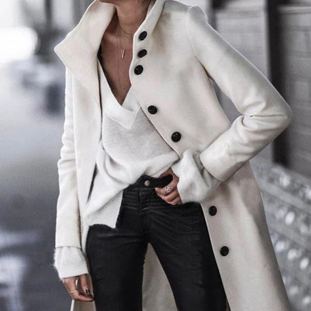 Everly - Manteau long élégant avec boutons