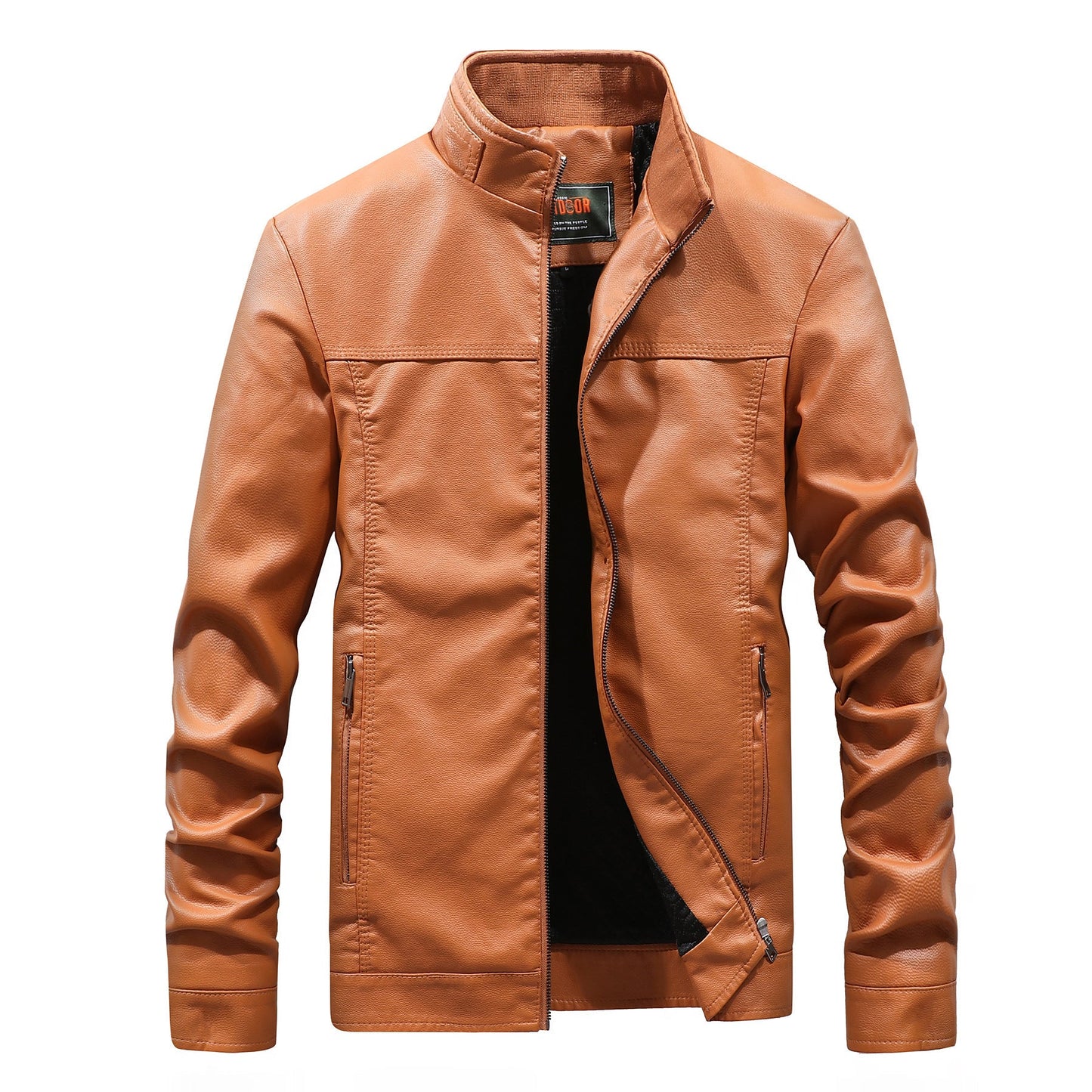 Blouson moto homme – Coupe structurée – Col montant – Poches zippées