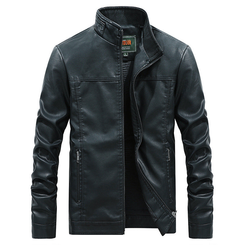 Blouson moto homme – Coupe structurée – Col montant – Poches zippées
