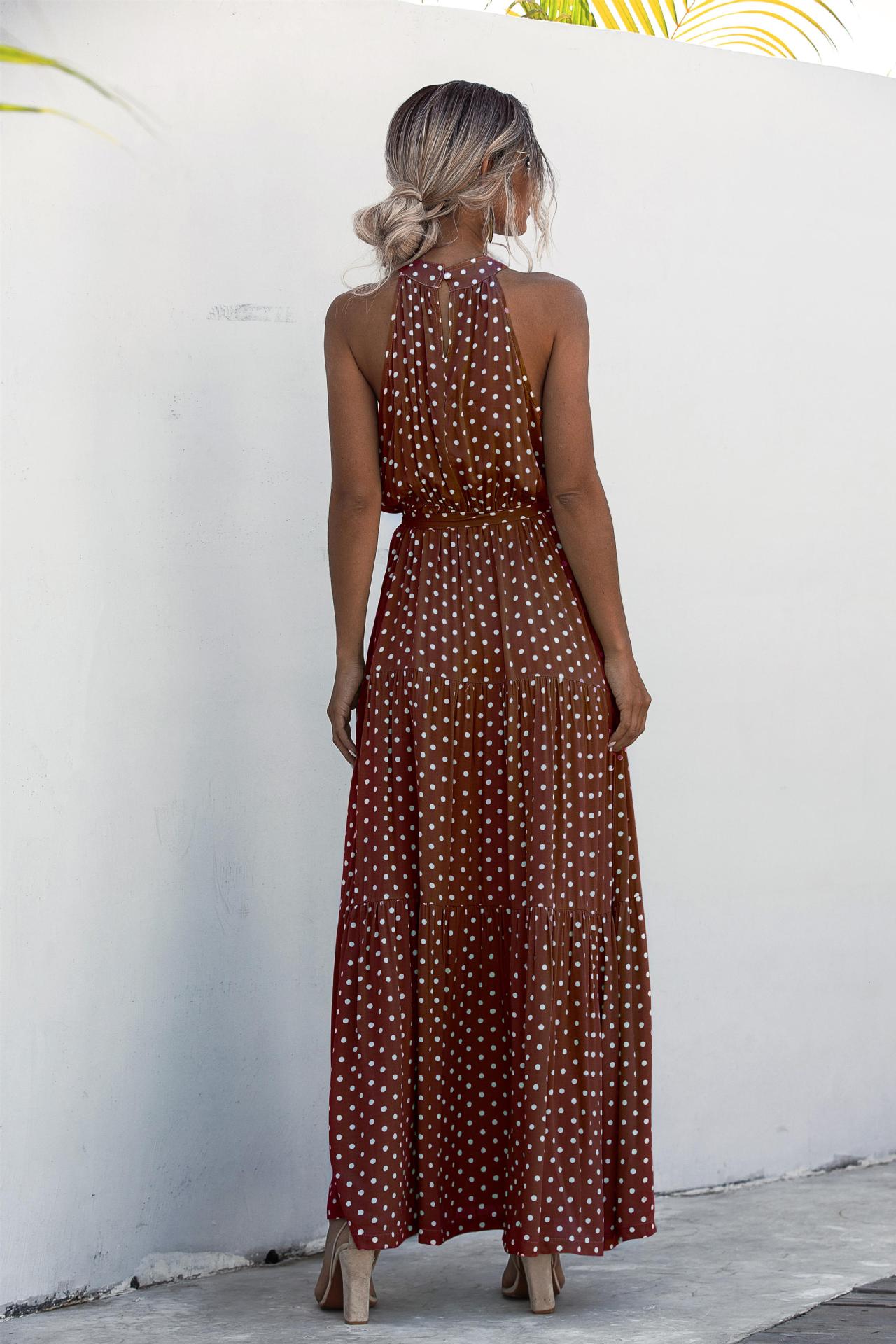Katia - Robe d'été élégante sans manches à motif à pois