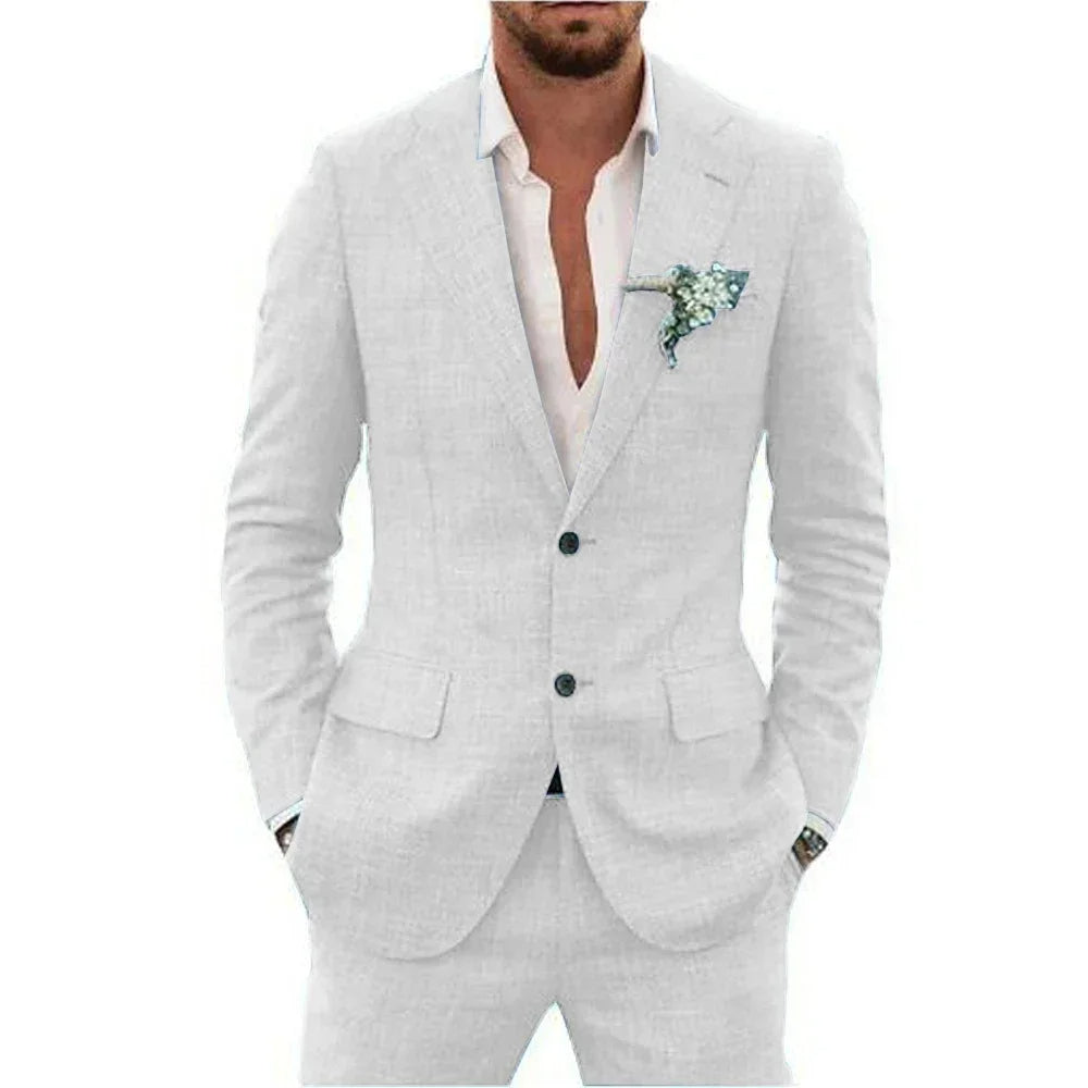 Blazer homme – Coupe slim – Tissu respirant – Deux boutons – Col à revers classique