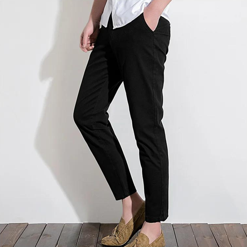 Pantalon chino homme – Coupe slim – 100% coton – Style tailleur – Longueur cheville