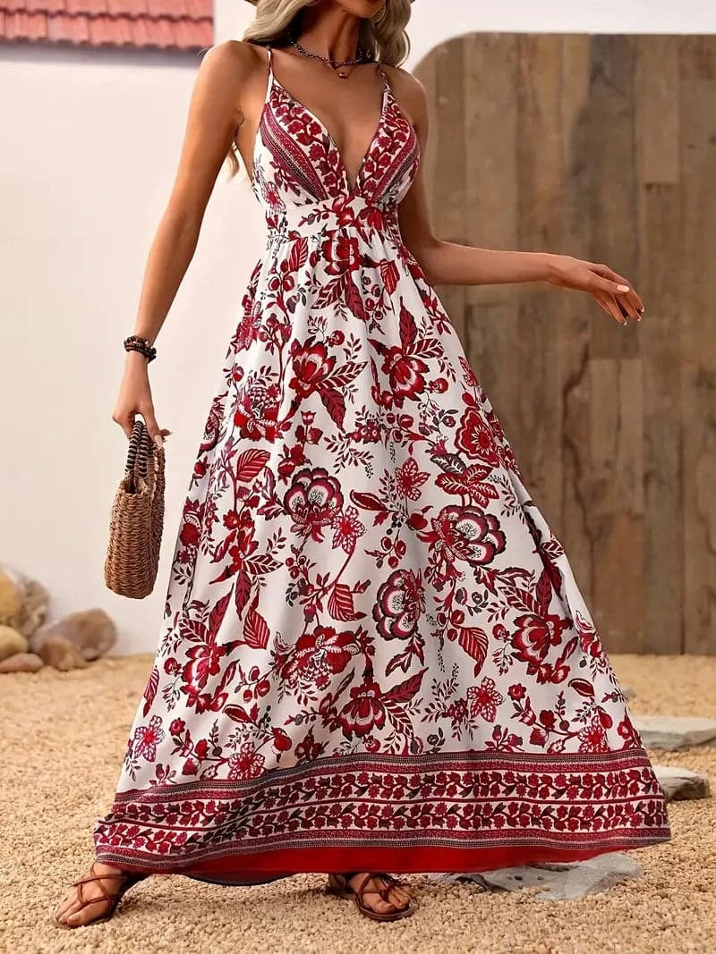 Robe longue fleurie bohème - Vibrante, fluide et élégante pour femme