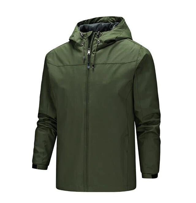 Veste imperméable homme – Coupe régulière – Capuche ajustable – Poignets réglables