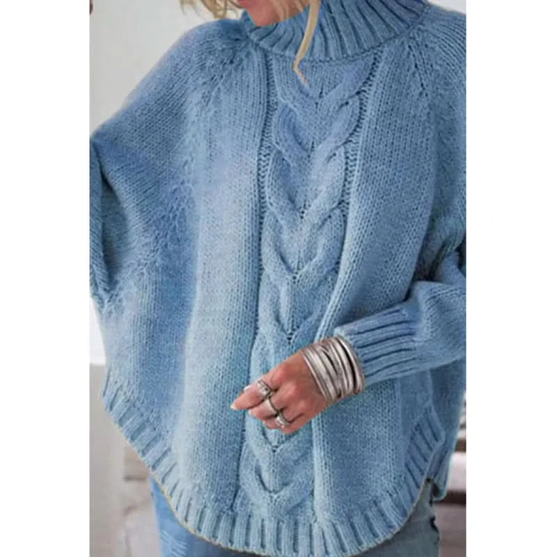 Pull à Col Roulé Tricot Câblé Douillet, Chic, Confortable et Polyvalent pour Femme