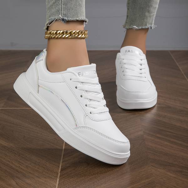 Sneakers Lianne - Baskets blanches avec détails dorés/argentés