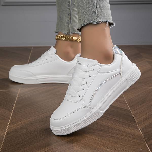 Sneakers Lianne - Baskets blanches avec détails dorés/argentés