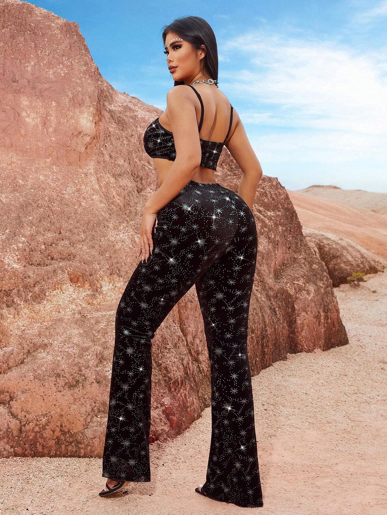 Ensemble deux pièces Celestial Night - Chic, éblouissant, confortable pour femme