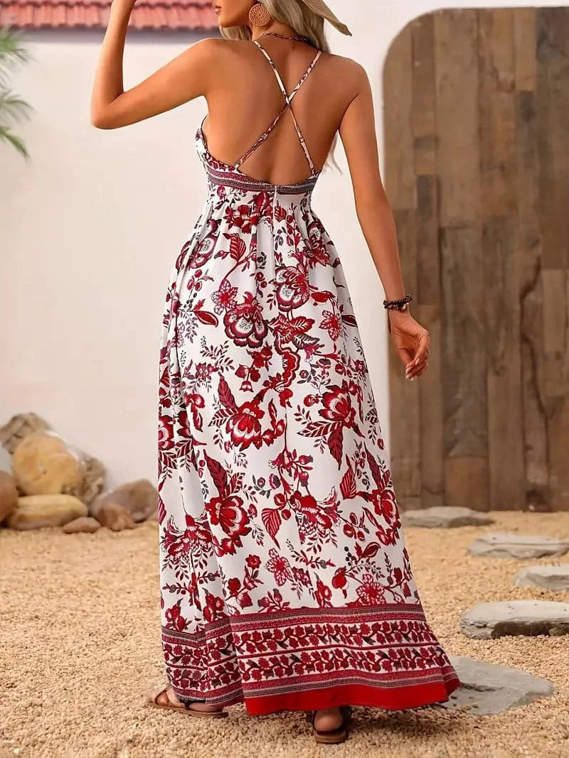 Robe longue fleurie bohème - Vibrante, fluide et élégante pour femme