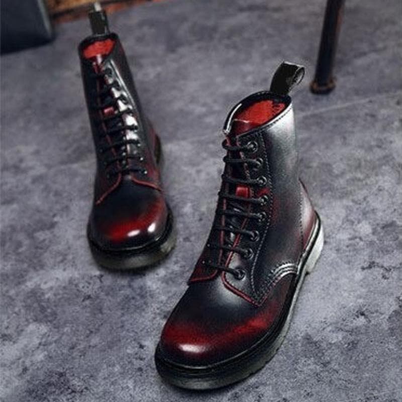 Bottines Femme - Style Combat - Lacets - Semelle Crantée Antidérapante - Confort Durable