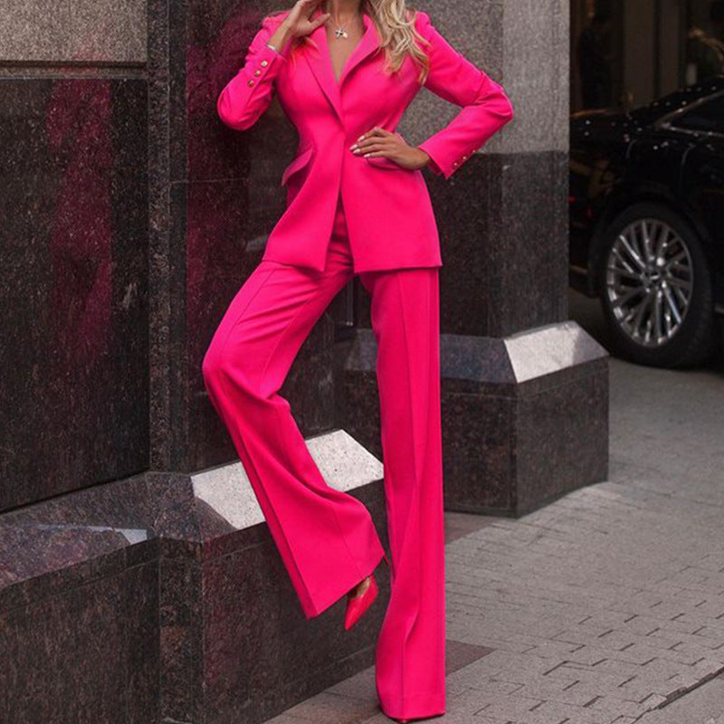 Tailleur femme – Coupe cintrée – Pantalon taille haute jambe droite – Tenue de bureau