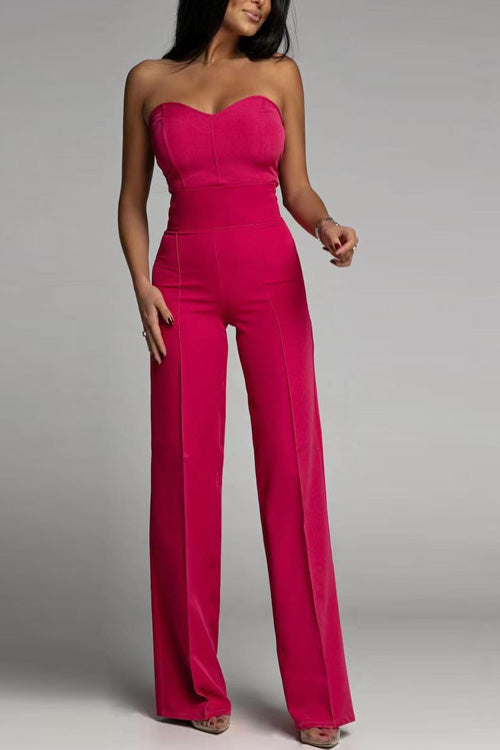 Combinaison Femme - Sans Bretelles - Taille Haute - Coupe Ample Élégante