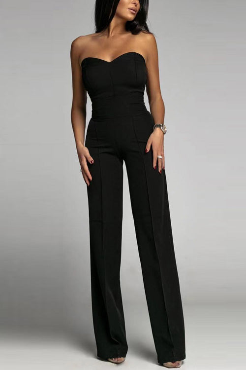 Combinaison Femme - Sans Bretelles - Taille Haute - Coupe Ample Élégante
