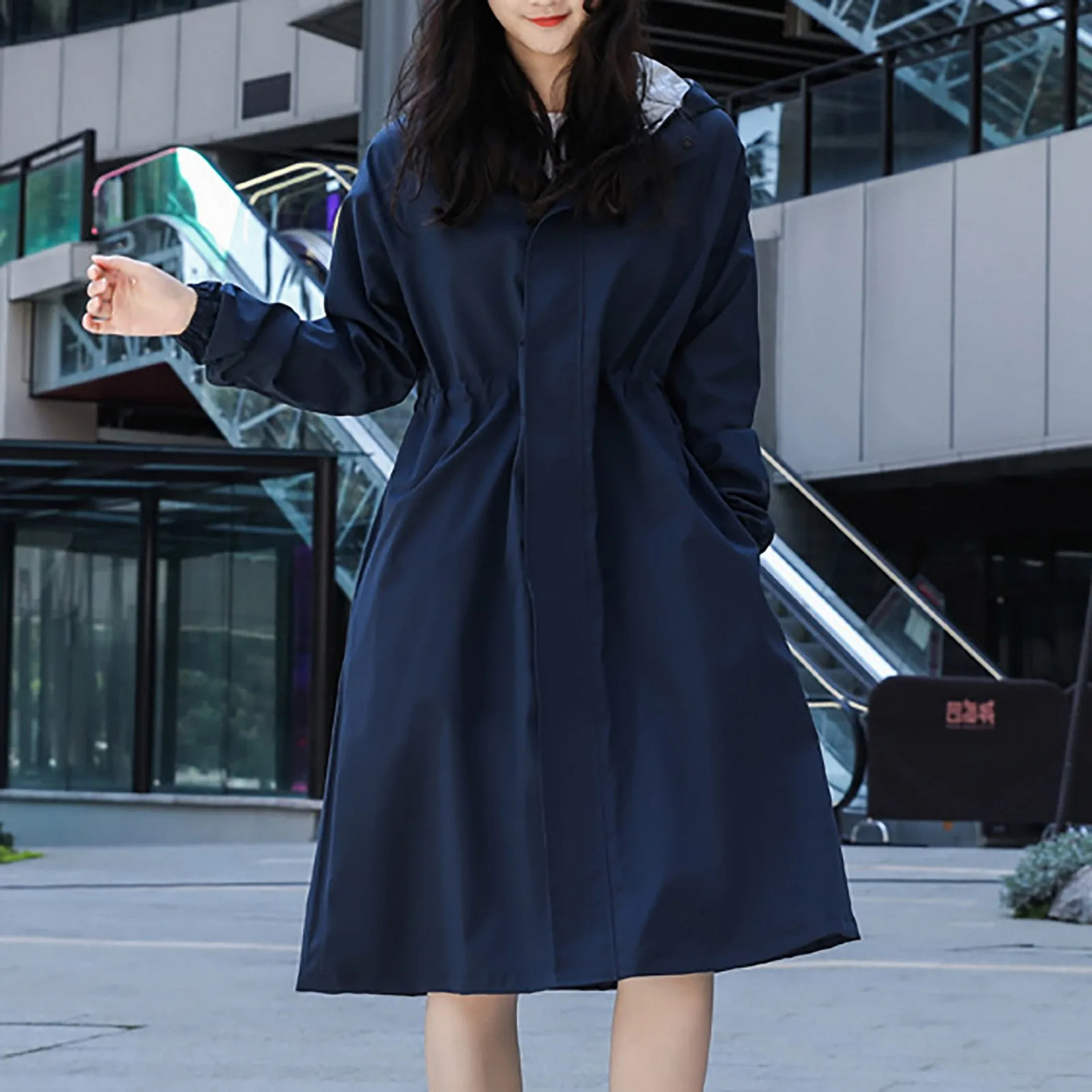 Manteau trench femme – Imperméable léger – Coupe droite – Taille ajustable – Longueur genou