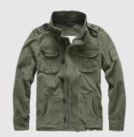 Veste homme – Coupe regular – Denim respirant – Poches multiples – Col montant