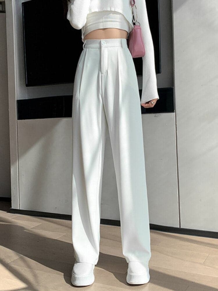 Pantalon Taille Haute Femme - Coupe Moderne Évasée - Élégant et Confortable
