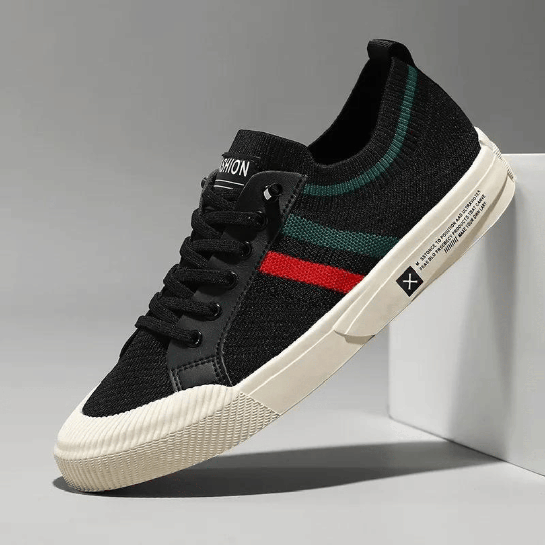 Sneakers Homme - Tricot Respirant - Semelle Caoutchouc Antidérapante - Lacets Ajustables