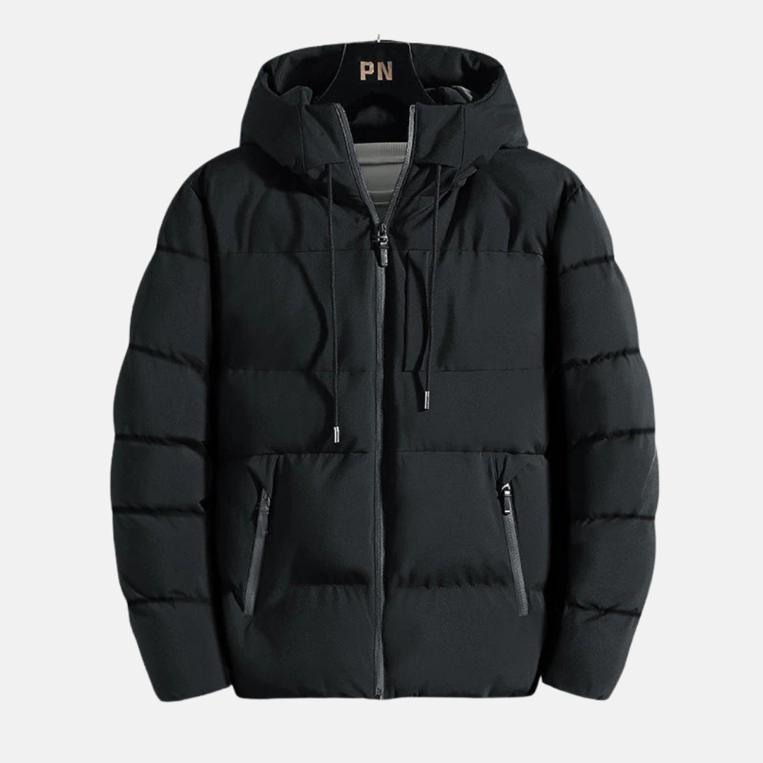 Veste à capuche homme – Coupe slim – Matelassée – Isolation chaude – Poches zippées