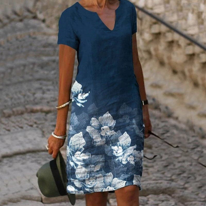 Louise - Élégante robe en coton à motif