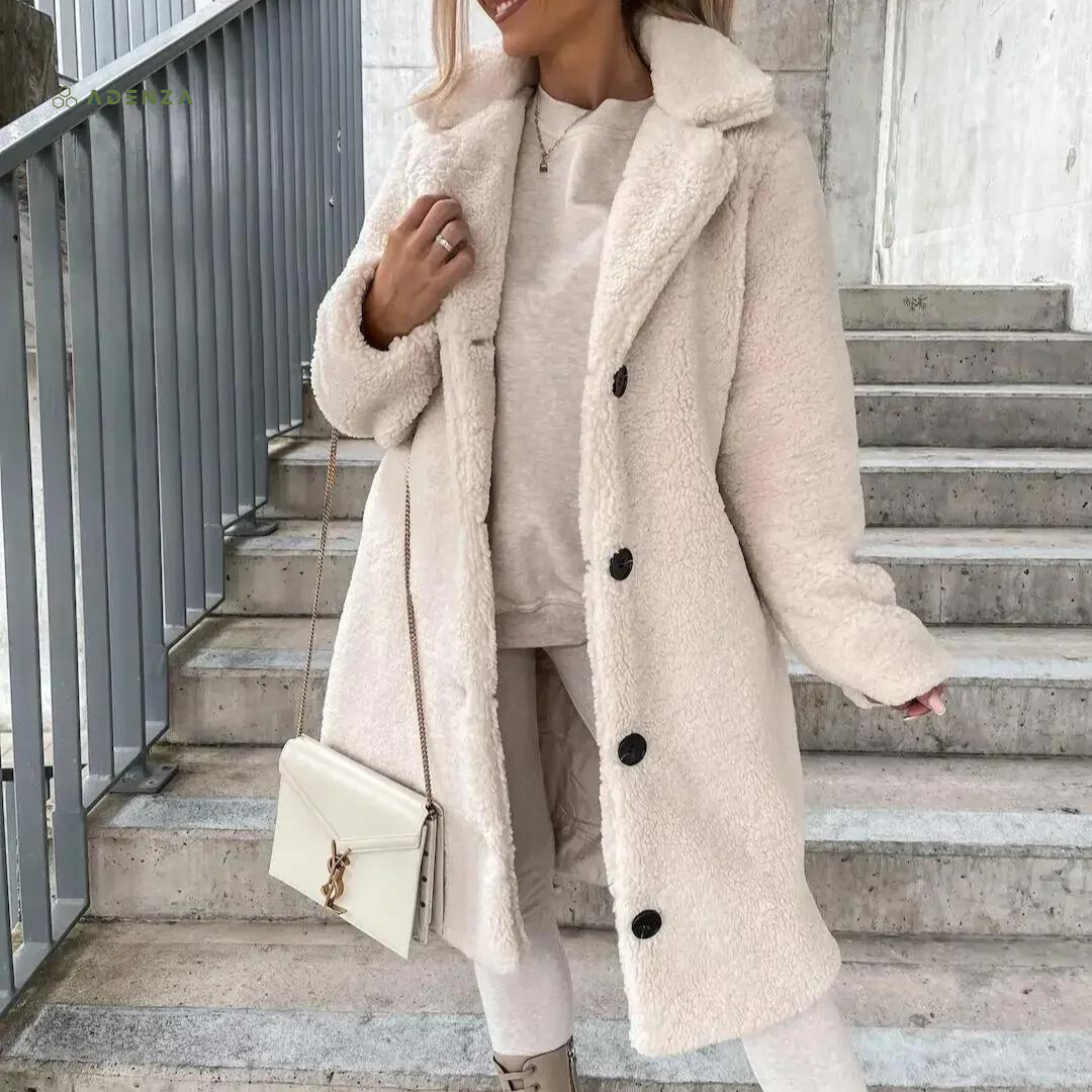 Manteau d'hiver élégant et moelleux pour femme