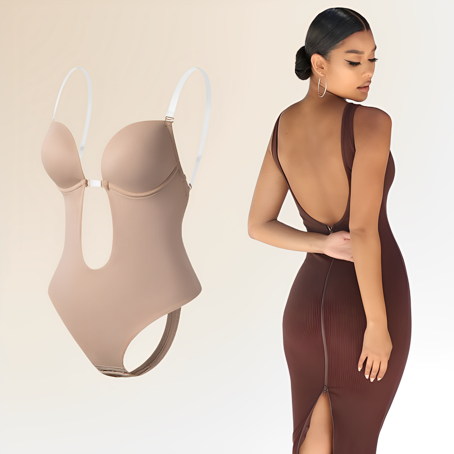 Body femme – Coupe ajustée – Dos nu – Bretelles réglables – Décolleté ajouré