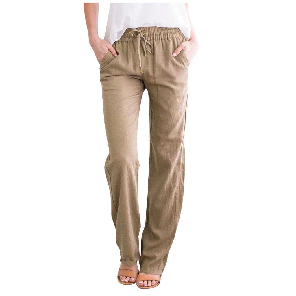 Pantalon Femme - Taille Élastique - Coupe Ample - Tissu Doux et Confortable