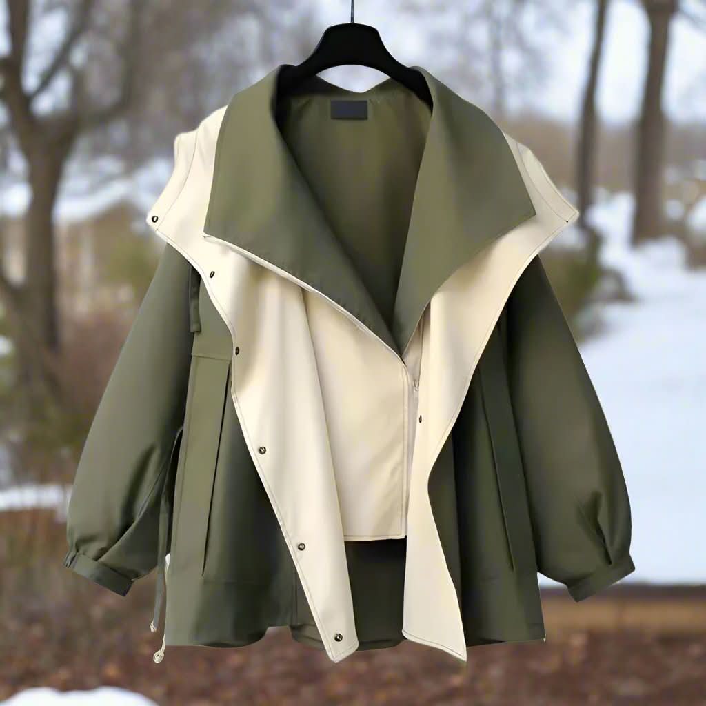 Veste Bicolore Élégante, Oversize et Fonctionnelle pour Femmes
