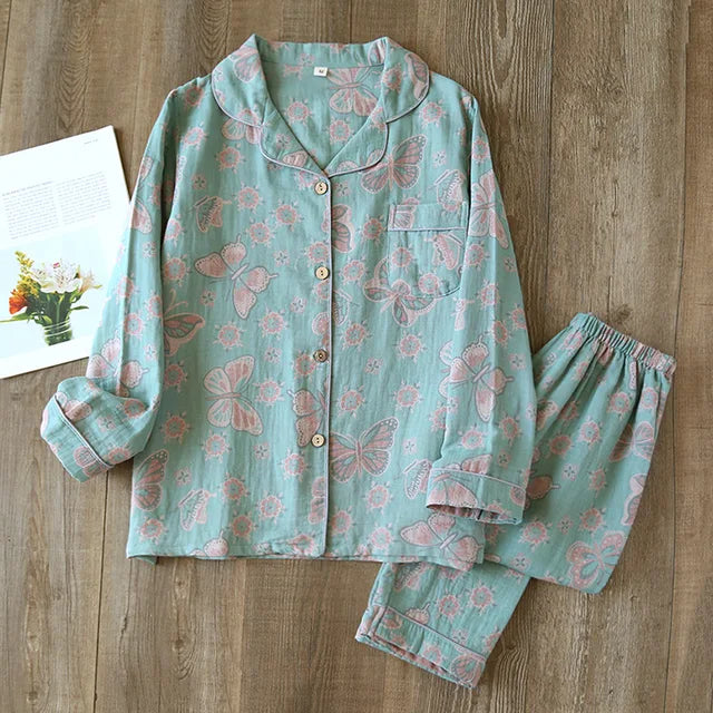 Pyjama Femme – Ensemble Détente – Coupe Ample – Tissu Respirant – Boutonnage Classique