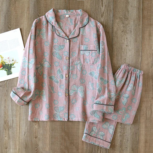 Pyjama Femme – Ensemble Détente – Coupe Ample – Tissu Respirant – Boutonnage Classique