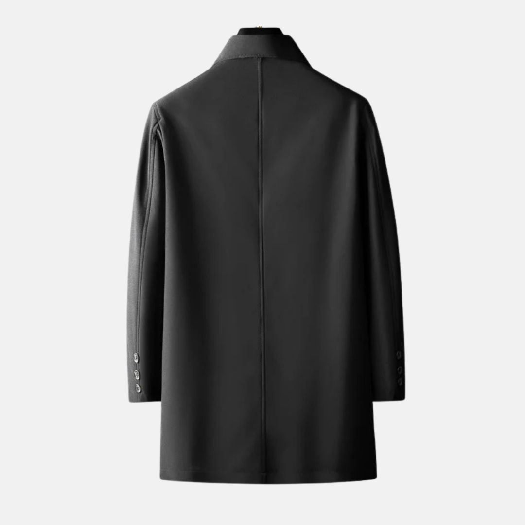 Manteau homme – Coupe ajustée – Laine mélangée – Boutonnage classique – Doublure à carreaux