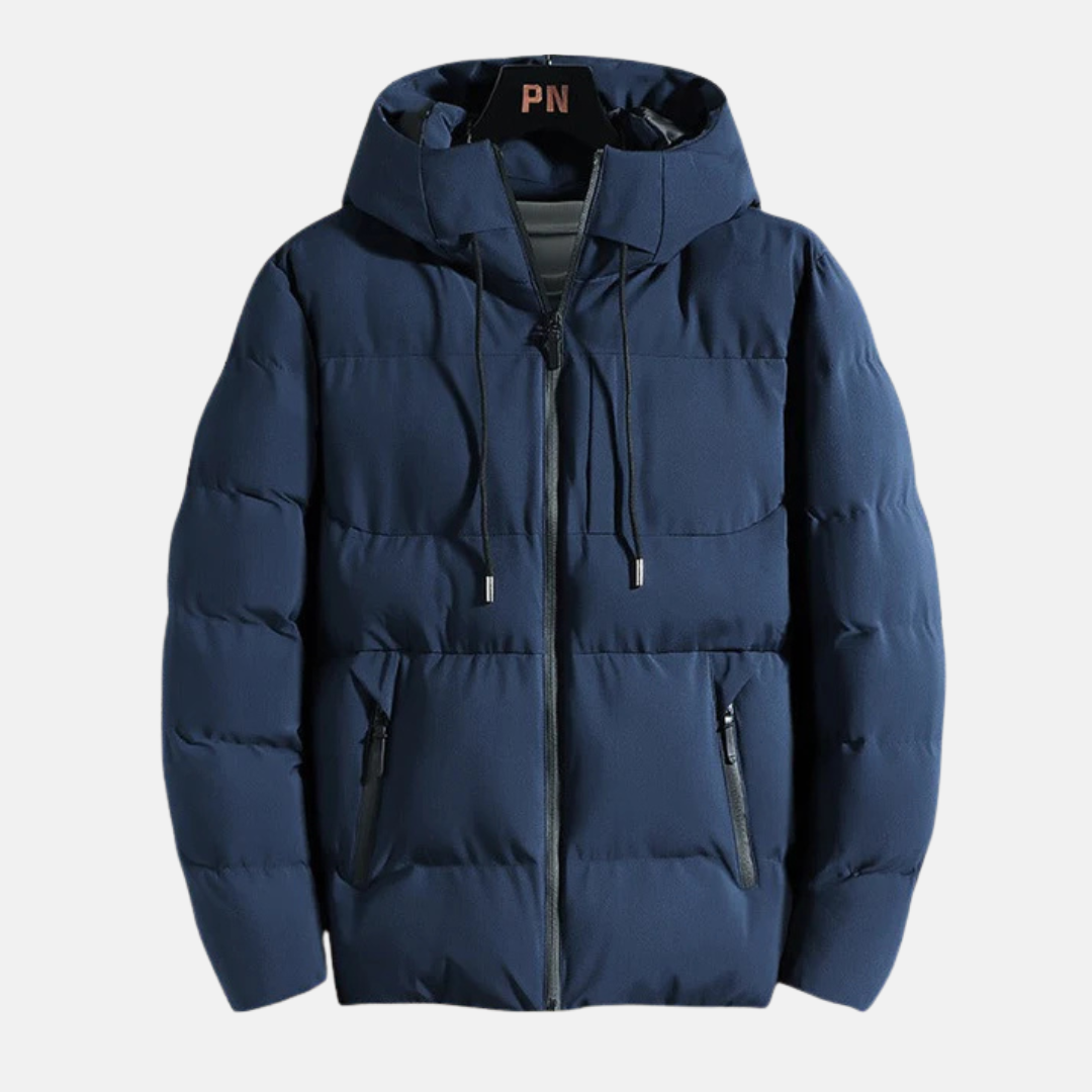 Veste à capuche homme – Coupe slim – Matelassée – Isolation chaude – Poches zippées