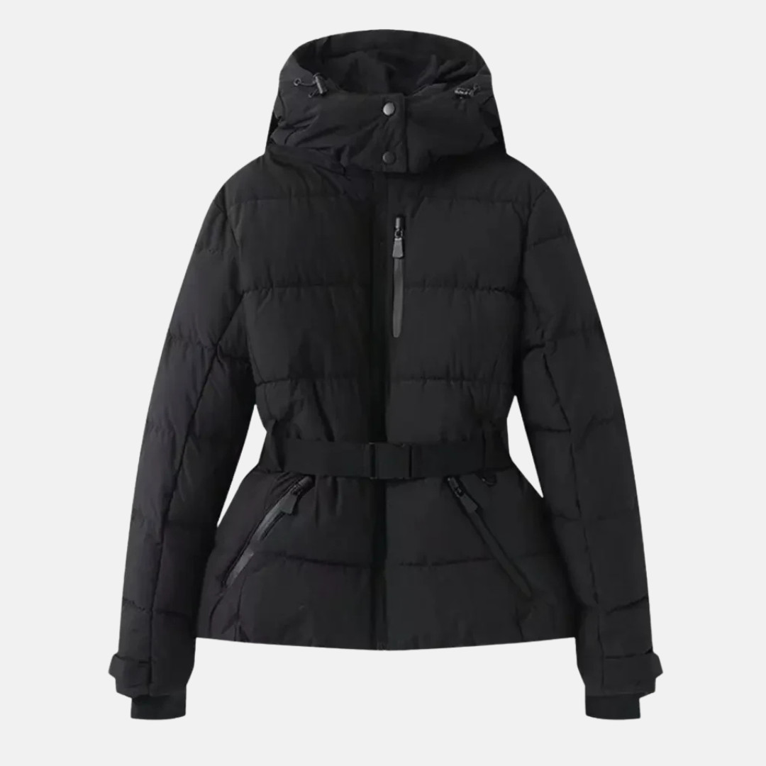 Femme Veste De Ski - Tissu Tissé - Coupe Décontractée - Col Montant À Capuche