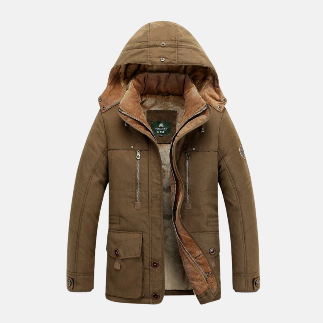 Homme Veste - Tissu Tissé - Col Montant Avec Capuche - Manches Longues