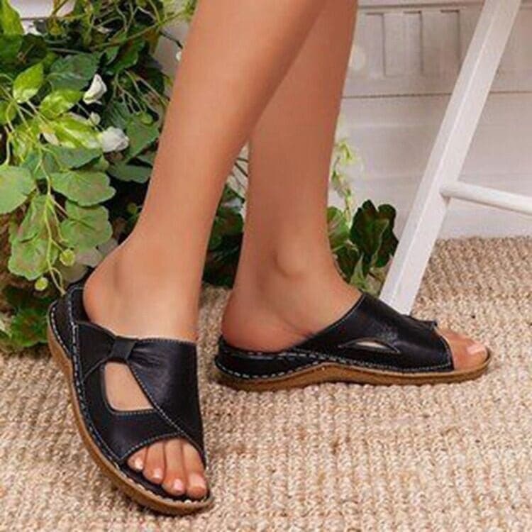 Sandales Femme - Cuir Véritable - Confort Respirant - Semelle Plate Stable