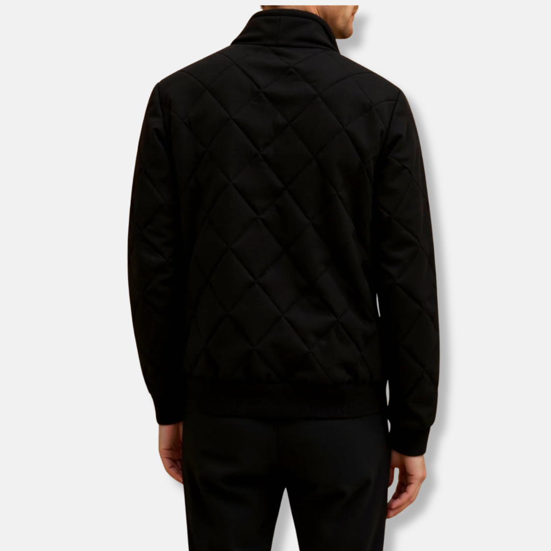 Homme Veste - Tissu Tissé - Coupe Regular - Col Montant - Poignets Côtelés
