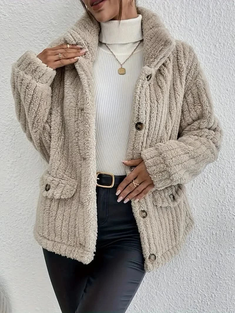 Chandail chaud en tricot ample et pelucheux pour femme