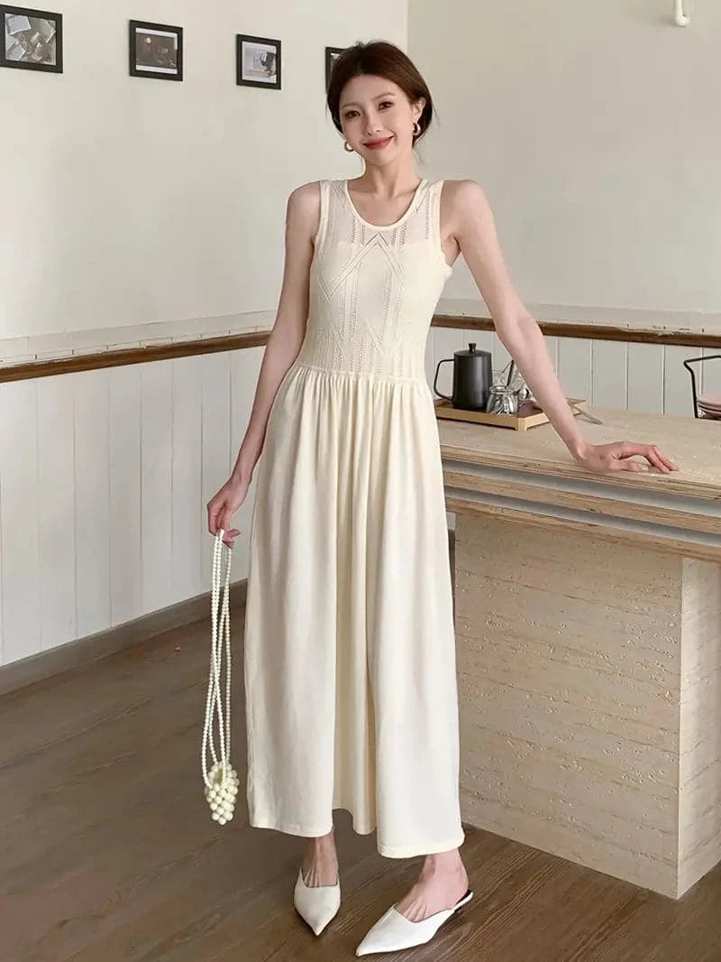 Irma - Robe large plissée blanche
