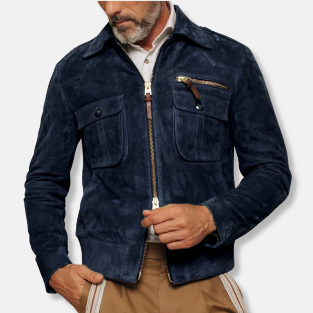 Homme Veste - Coupe Slim - Col Chemise - Longueur Taille