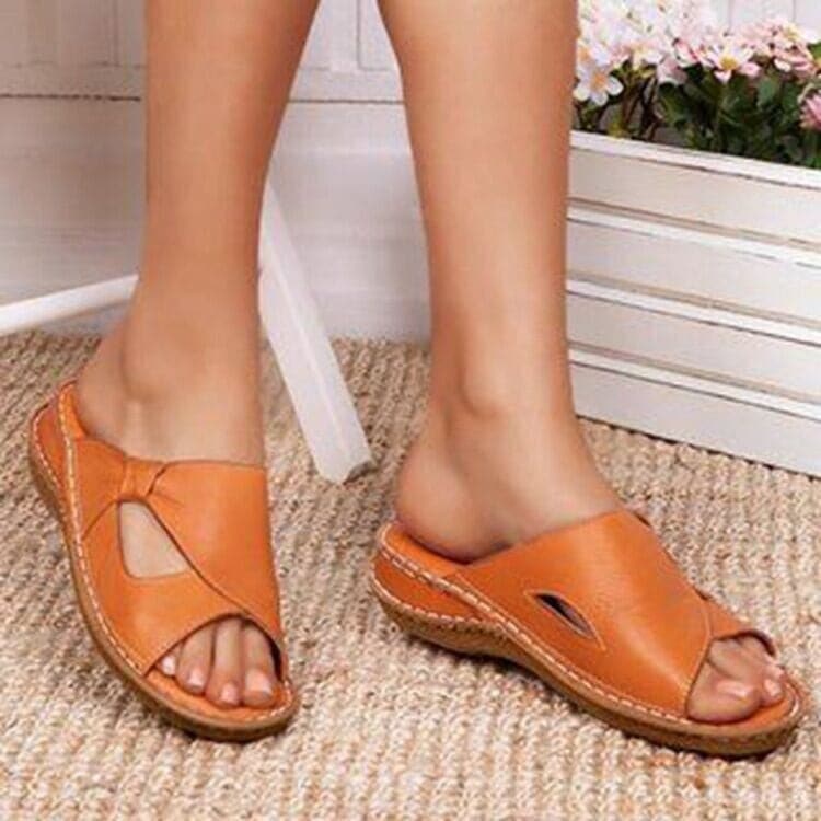 Sandales Femme - Cuir Véritable - Confort Respirant - Semelle Plate Stable