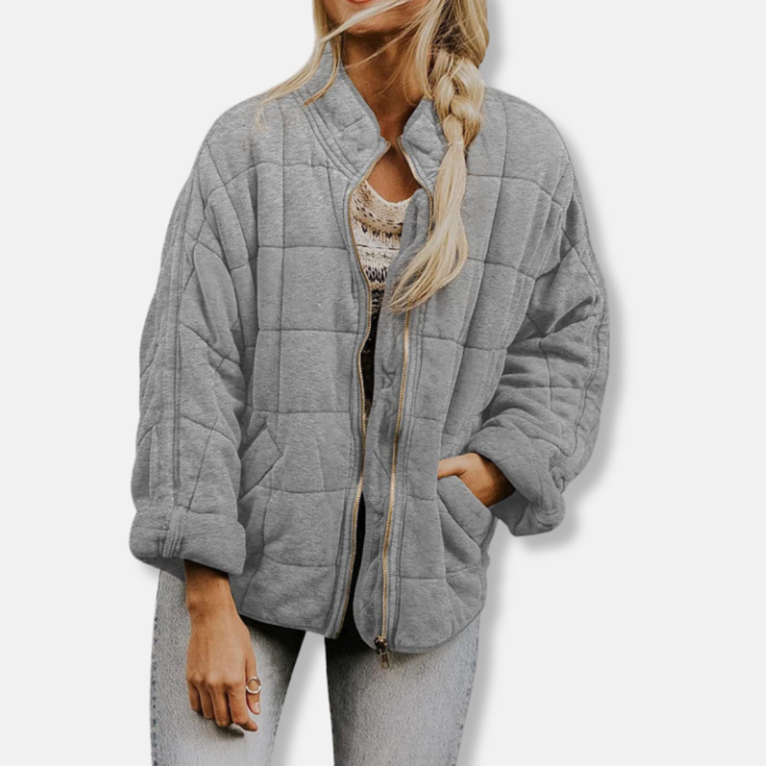 Veste matelassée femme – Coupe décontractée – Col montant – Tissu léger respirant