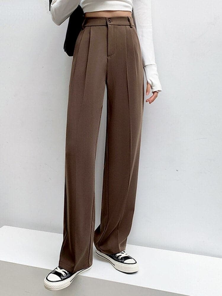 Pantalon Taille Haute Femme - Coupe Moderne Évasée - Élégant et Confortable