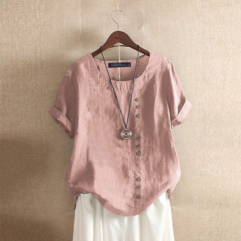 Klara - Blouse en coton de haute qualité avec une belle fermeture boutonnée