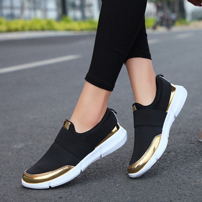 Baskets Femme - Slip-On Confort - Bande Élastique - Design Moderne Casual