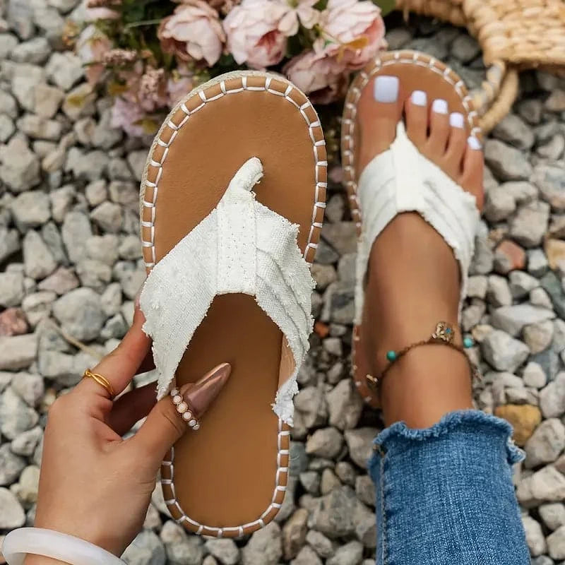 Sandales Femme - Style Tongs - Bride Large Confortable - Semelle Plate Casual