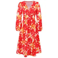 Lagertha - Robe d'été tendance avec col en V