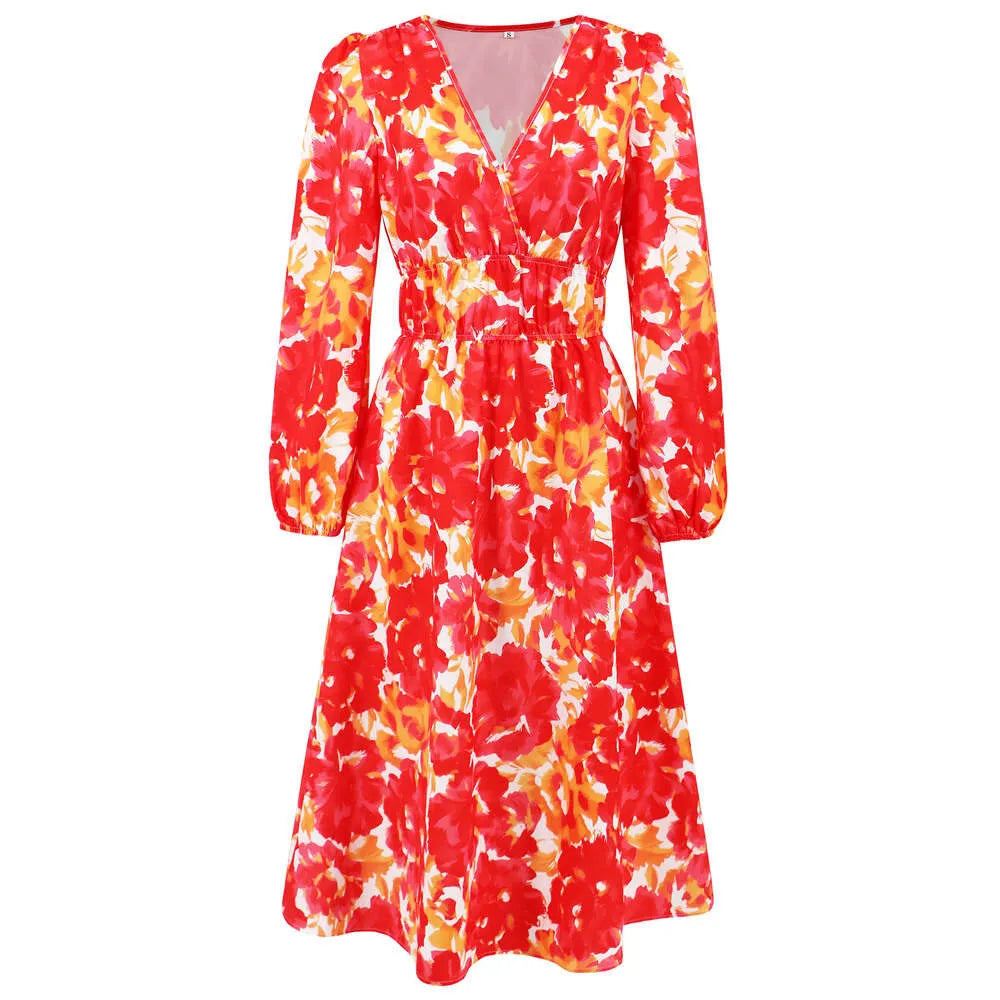 Lagertha - Robe d'été tendance avec col en V
